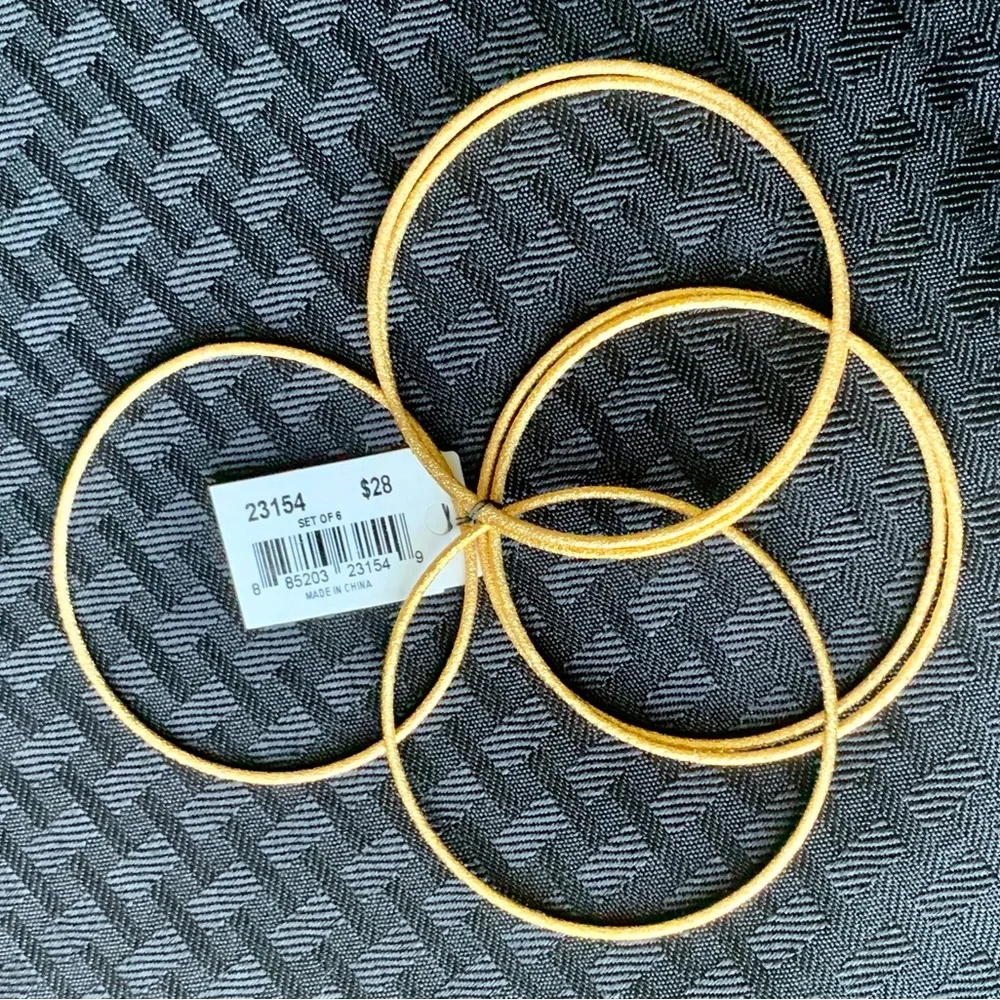 ✨6 Glitter Gold Tone Bracelets by Cookie Lee - Picture 4 of 5